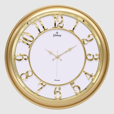 PREMIUM METALIZE BEYAZ GOLD DUVAR SAATİ  (M-1965-A-2)